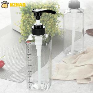 【N2HAO】 500ML 1000ML Liquid Dispenser with Scale Coffee Syrup Drip Bottle with Hydraulic Pump Nozzle Head Kitchen Honey Jar Container