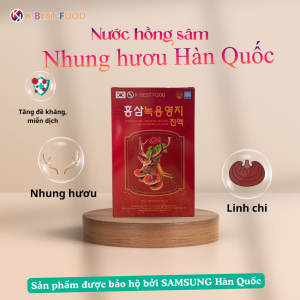 (Mẫu Mới) Nước Hồng Sâm Nhung Hươu Linh Chi Hàn Quốc (70ml x 30 gói)