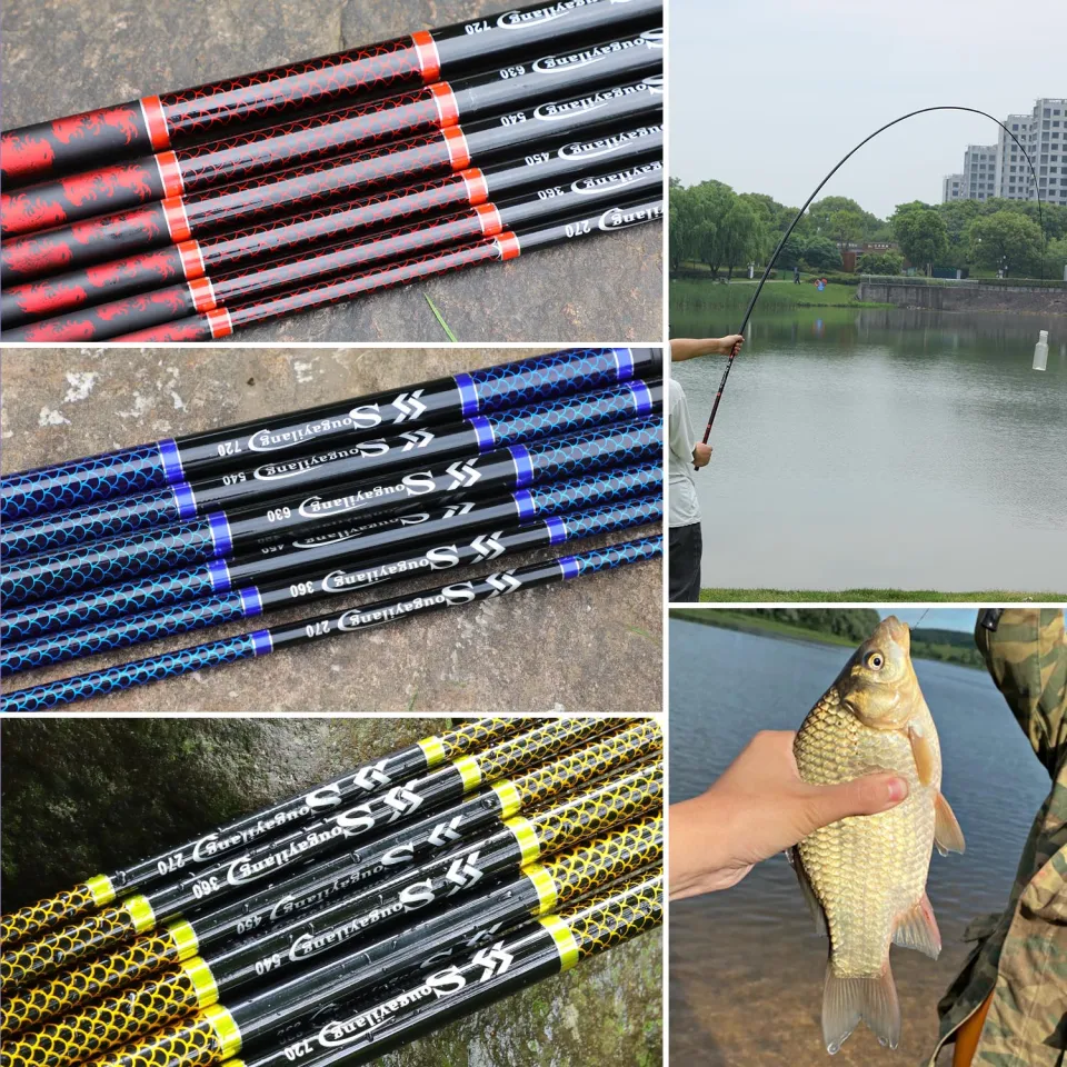 COD] Fishing Rod Ultralight Super Hard Hand Rod 2.7m-7.2m Portable Carbon  Fiber Telescopic Fishing Rod Hand Pole Travel Freshwater Carp Pole