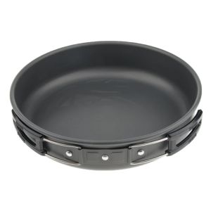 22cm Aluminum Outdoor Camping Non-stick Frying Pan Portable Hiking Picnic Pot Cookware Folding Handle Backpacking Pots Pans Set2026