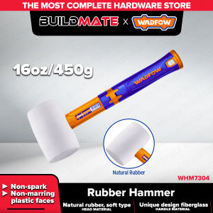 BUILDMATE x Wadfow 8oz - 220g / 16oz - 450g Rubber Hammer for Light Striking Task WHM7303 / WHM7304 WHT