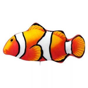READY STOCK 30cm USB Electric Swing Fish Plush Toy for Baby Touch Jump Fish