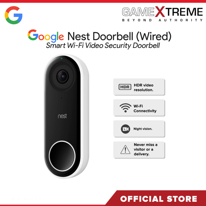 Google Nest Doorbell (Wired) Smart Wi-Fi Video Security Doorbell ...