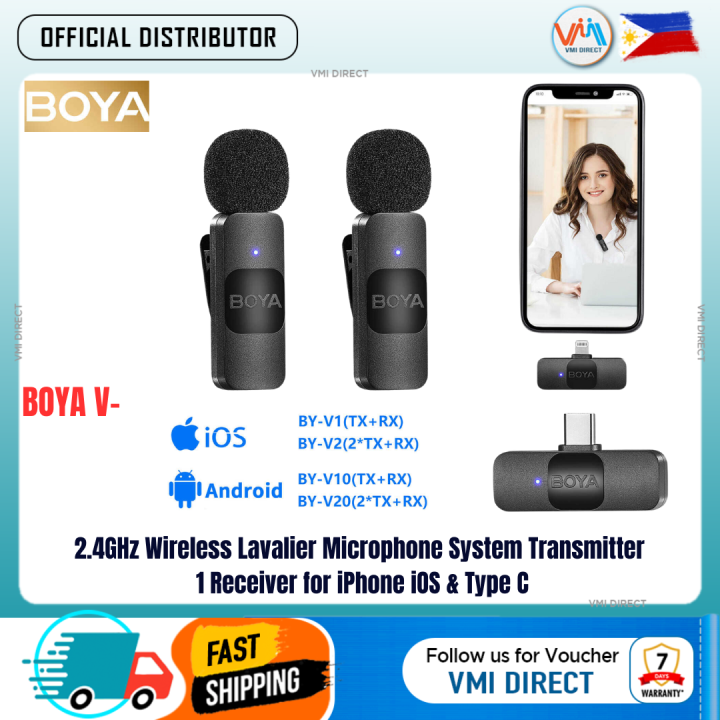 BOYA V1 V2 V10 V20 BY V Series Mini Wireless Lavalier Microphone