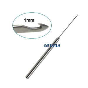 MEDGREAT Móc Dây Thép Không Gỉ Đầu Nhọn 1mm Móc Kéo Tay Cầm Tròn Dụng Cụ Bằng Nhựa