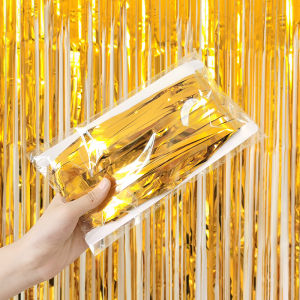 Laser Rain Curtain 1*2m Tassel Stage Background Graduation Birthday Party Decoration