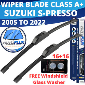 AutoFlux Wiper Blade Class A+ Suzuki S-Presso 2005 to 2022 FREE Windshield Glass Washer Set 16+16