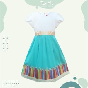 Dress Anak Perempuan Katun Digital Printing - Baju Anak Wanita Kasual Usia 1-12 Tahun 4216