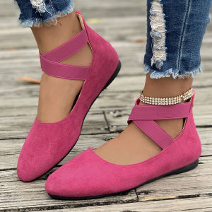 New Summer Style Shallow Mouth Elastic Strap Round Toe WomenS Flat Dance Shoes For Mothers