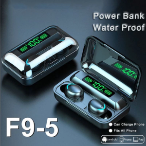 (GARANSI ORIGINAL) HESTIA TWS F9 2000mAh Earphone Headset True Wireless Bluetooth 5.1 with Dock