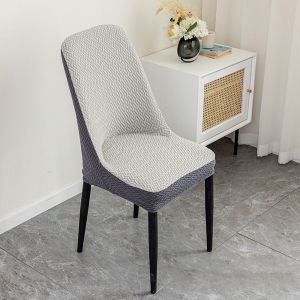 HUNIU All-inclusive Jacquard Dining Chair Cover Anti-slip High-elastic Stool Slipcover Universal Fade Resistant Integrated Seat Cover Home Decoration