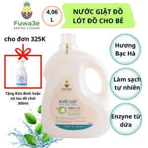 Nước giặt bạc hà Fuwa3e 4L nước giặt sinh học nước giặt cho lụa gấm giặt đồ vải cho em bé  - Fuwa3E official store