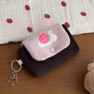 Cute Angel Wing Makeup Bag Portable Handheld Travel Cosmetic Organizer Storage Bag for Daily Sanitary Cotton Lipstick