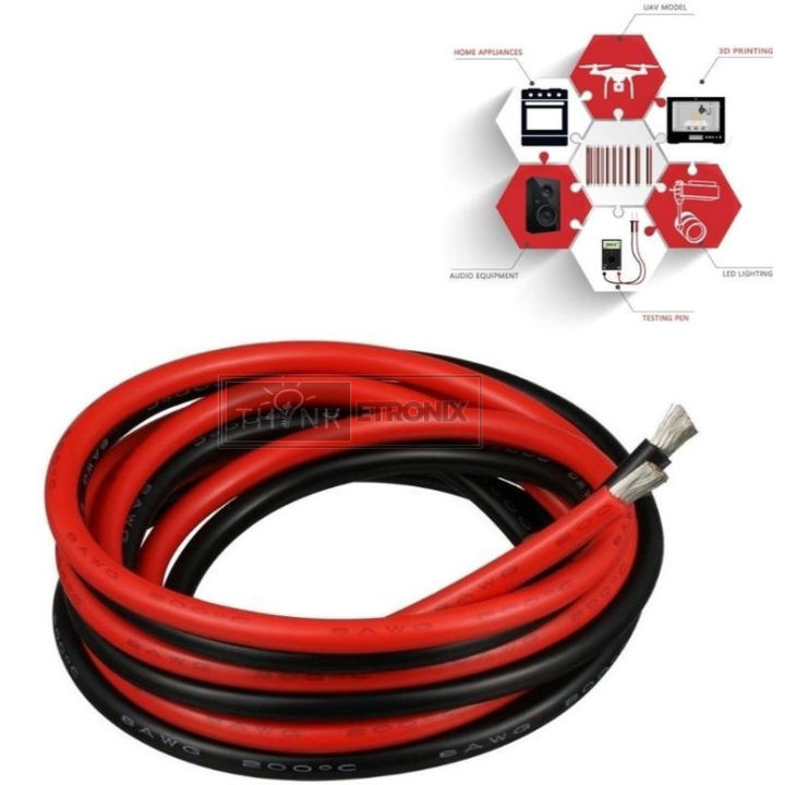 Silicone Wire Cable AWG Gauze Flexible Cable BLACK OR RED 4AWG 10 AWG 12 AWG 13 AWG 14 AWG