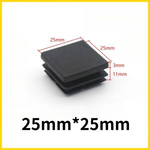 100pcs Premium Plastic Chair Leg Caps for Furniture Safety - Durable Square Tubular End Caps in Black