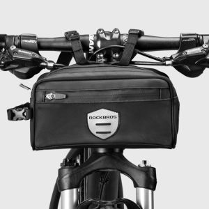 ROCKBROS Bicycle Front Basket Handlebar Bag Frame Pannier Cycling Bag Portable Shoulder Bag Scooter Bag Outdoor