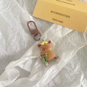 móc khóa treo balo móc khoá móc khoá treo balo móc khóa cute Heo con Móc khóa nhồi bông hình gấu trúc bóp Mềm Hoạt hình dây chuyền hình gấu chirping Đáng yêu Gà Búp bê thỏ chút chít Trang trí ba lô