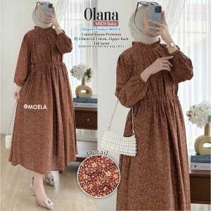 Midi dress Olana/dress wanita murah/dress rok umbrella/baju wanita murah/Gamis jumbo LD 110/dress terkini 2023