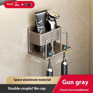 Bbdd không gian giá để bàn chải đánh răng nhôm với lưu trữ cho phòng tắm tổ chức