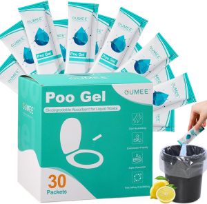 OUMEE 30 PACK Poo Gel for Portable Toilet Camping Toilet Powder for Potty Bags Eco Absorbent Gel Portable Toilet Gel Packets for Outdoor Recreation Camping Supplies (30)