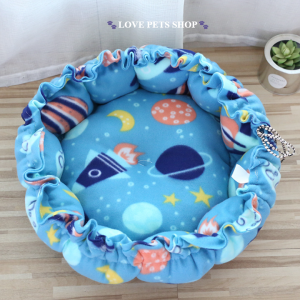 Thảm nằm kiêm ổ nệm cho Chó Mèo hình tròn có dây rút (mẫu mới) - Love Pets Shop