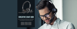 Creative HS-220&HS-230&HS-720 V2&Chat USB On-ear Headset with Noise-cancelling Condenser Boom MicInline Mic Mute/VolumeControl