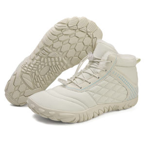 Five-finger cotton shoes non-slip and wear-resistant couples hiking shoes warm high-top fur boots mens and womens outdoor cold-proof mountaineering shoes