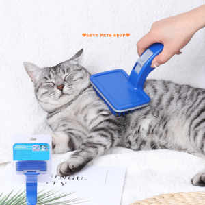 Lược massage và chải lông rụng cho Chó Mèo màu Xanh (mẫu mới) - Love Pets Shop