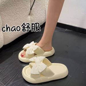 Free Shipping New Bow-Knot Slippers WomenS Style Suitable For Both Indoor And Outdoor Wear In Summer Thick-Soled Non-Slip And Comfortable For Home Use
