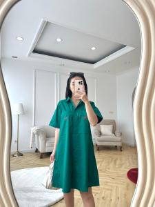 SJM DRESS BORDIR PITA NATALAN KASUAL STYLE SIMPLE LENGAN PENDEK RIBBON  8306