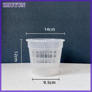 ZHUYUN 11 14cm Mesh Pot Root Control Transparent Flowerpot For Orchid Flower Breathable Growth Container Garden Plastic Flower Pot