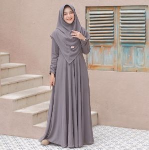 Mayra Syari Set Hijab Antem 2Layer Gamis Muslim Lebaran Wanita Dewasa Modern Seragaman Pengajian Terbaru 2025 Gamis Pesta Kondangan Jumbo Simple Kekinian