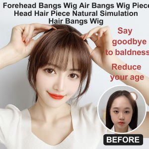 Womens Hairpiece/Bangs Hairpiece Seamless Face- Synthetic/Natural Forehead Wig Air Fringe Cover Gray Hair/Durable For Adult Women Daily Use
