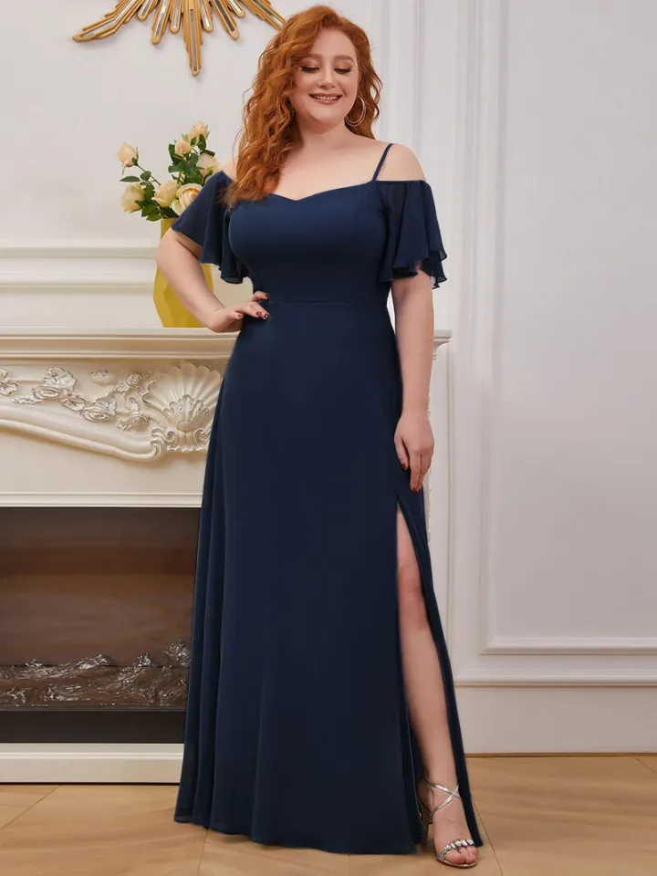 Blue plus clearance size bridesmaid dresses