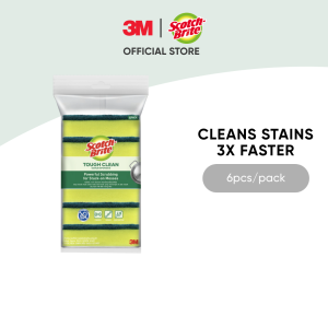 3M™ Scotch-Brite® Tough Clean Anti-Bacterial Scrub Sponge Powerful Scrubbing 6 pcs/pack For dishwashing