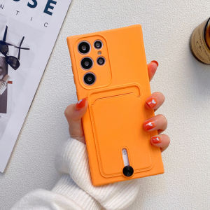 CrashStar Soft Silicone Shockproof Phone Case With Card Slot For Samsung Galaxy Ultra S25 S24 S23 S22 S21 Ultra Plus + S20 FE A54 A53 A33 A72 A52 A12 A21S 5G A71 A51 4G A55 A35 Simple Solid Color Phone Casing Cover With Full Cover Protection Hot Sale