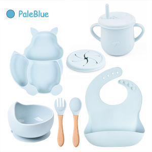 Mumystation 8PCS Peralatan Makan Bayi Silicone Set Alat Makan Mpasi Bayi Hampers Newborn Baby Feeding Set