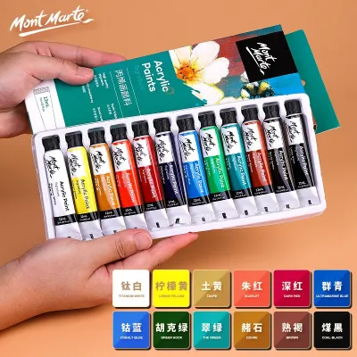 Màu Acrylic Mont Marte Hộp 12/18/24 Màu – Tuýp 12ml | Màu Vẽ Cao Cấp Trên Mọi Chất Liệu