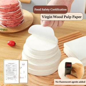 【Free barbecue skewers】150/50Pcs Round Non Stick Baking Parchment Paper For Separating Burger Patty