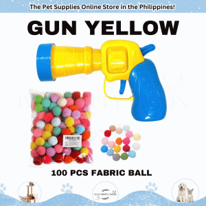Silent Ball Gun Toy Set 100 pcs Fabric Ball Elastic Ball Pet Interactive Toy Chew Balls Cat Toys