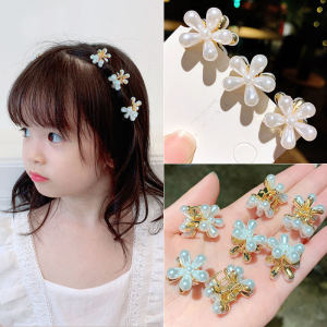 Temperament Crystal Flower Hairpins Buckle Hair Clips Exquisite Side Clips Headdress Small Grab Clip