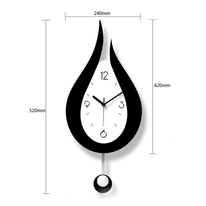 Modern Creative Simple Acrylic Wall Clock Wall Hanging 12 Inch Silent