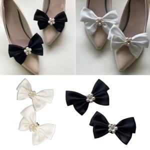 Bowknot Shoes Clip Removable Shoe Charms Bowknot Shoes Buckle Decorative Shoe for Women Bride Wedding Party