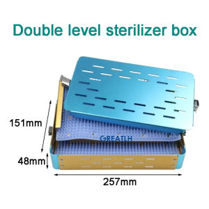 ion Sterilization Tray Case Single Double Layer Autoclavable with Silicone Pad