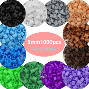 5mm 1000PCS Black White Gray Blue Green Purple Hama Beads for Kids Iron Fuse Beads DIY Puzzles Pixel Art Gift Children Toy h260820