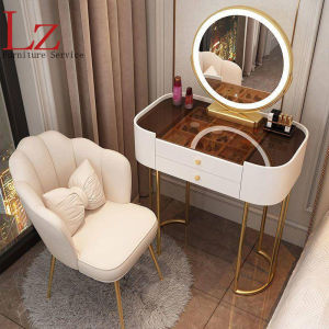 LZ-Makeup Counter dressing table storage cabinet integrated table small rental house bedroom girl room mirror makeup table