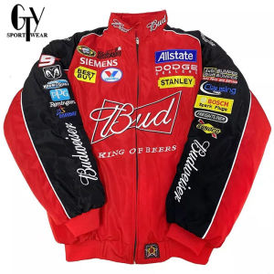IBULD F1 Racing Jacket Embroidery Long Sleeve Retro Motorcycle Ferrari Team Autumn Winter Clothes