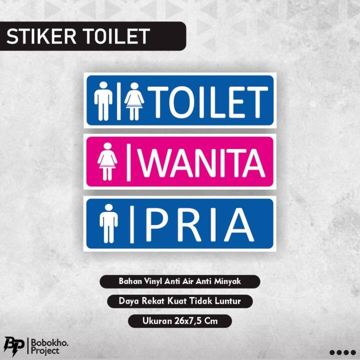 Sign Sticker Label Toilet Stiker Toilet Pria Stiker Toilet Wanita Stiker Kamar Mandi 3788