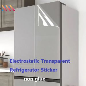 วอลล์เปเปอร์ติดตู้เย็นแบบใสดูดซับไฟฟ้าสถิตขนาด60ซม. X 1000ซม. สติ๊กเกอร์ติดตู้เย็นไม่ใช้กาวกันน้ำมันสติ๊กเกอร์ฮีปหลังคาสำหรับเขียนวอลเปเปอร์ฟิล์มป้องกันผนังสำหรับตู้กับข้าวโต๊ะ