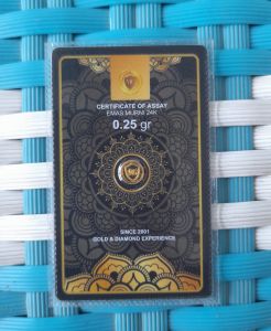Minigold ~025gr emas murni logam mulia 24 karat